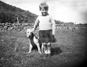 Mrs Tuach, Hillview, Conon Bridge. Copy. Identified in 2014 as himself by Tom McCallum, in Strath Conon, 1946 with the dog Rex. 