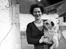 Miss Lorna MacLeod, aged 27 when this photograph was taken (1948), had been engaged for three weeks to George Fielden MacLeod, who was in the middle of his project to restore Iona Cathedral. She went on to become Lady MacLeod. The journalist Maxwell MacLeod is her son.