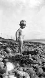 George Maclennan (1920-2001) on the beach at North Kessock c1924. He was a nephew of the famous photographer Andrew Paterson (1877-1948). #