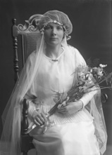 Mrs Holm McLeod, Culnaha, Nigg, Ross-shire. Wedding portrait c.Nov 1923.  