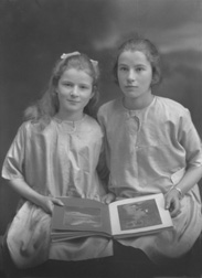 A. Paterson, Saltburn, Invergordon c.1923. Leslie and Mary Margaret Scott Paterson, the two daughters of Alexander Paterson (1877-1955), Managing Director A&G Paterson of Invergordon Ltd, wood merchants; and his wife Edith Forsyth whose family lived and farmed at Balintraid, Ross-shire.