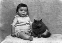 Baby with cat.#