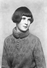 Woman in jumper portrait.#