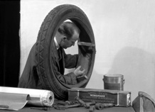 Possibly taken in the Tyre Service Depot, Academy Street, Inverness. See also images ref: 27767. # 