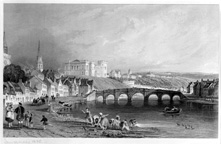 Engraving of the seven arched bridge over the River Ness in 1836 by T. Allom and R. Sands.*