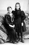 Francis James Chalmers (1881-1956) with his twin sister Margaret Charlotte (1881-1929). Original photograph taken by E. Dann and Son of Brighton, Redhill. Frank Chalmers later married Constance Paterson (1902-1975) of Inverness in 1936, the daughter of famous photographer Andrew Paterson (1877-1948). See also 230a.