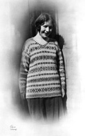 Woman wearing Fair Isle jersey, March 1931. # 