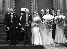 Wedding portrait on the steps of Inverness Cathedral. #