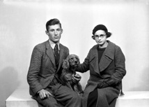 Portrait. Couple and pet dog. #