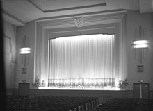 Palace Cinema screen, Huntly Street, Inverness. Opened 21st November 1938 with 'Hard to Get' starring Dick Powell, after a ceremony performed by Provost Hugh Mackenzie. The Palace once seated 1,023 patrons. It closed in 1963 and became a bingo hall until it was finally demolished in 2010. *