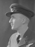 Pilot Officer McCall, Volunteer Reserve in the RAF with Half Wing Observer Brevet (in use until 1942).