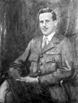 Mrs Grant, Coulmore. Painted portrait of Lieutenant Colonel Ian P. Grant of Coulmore. Born in 1908, he was commissioned in The Queen's Own Cameron Highlanders in 1928. He served with distinction in WWII and commanded the London Scottish, but sadly died in an accident in Italy in 1945.