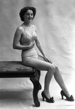 Mrs Joyce Georgina Ross (nee Duff), 9 Brown Street, Inverness. Joyce Ross was a swimsuit model who also competed in beauty pageants. She also worked for the Andrew Paterson Studio in the 1950s (see also H-0290_PS and 42555a-h). She can be seen at the beginning of this Pathe newsreel from Morecambe, in 1953: http://www.britishpathe.com/video/beauty-on-parade/query/BEAUTY+PARADE 