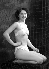 Mrs Joyce Georgina Ross (nee Duff), 9 Brown Street, Inverness. Joyce Ross was a swimsuit model who also competed in beauty pageants. She also worked for the Andrew Paterson Studio in the 1950s (see also H-0290_PS and 42555a-h). She can be seen at the beginning of this Pathe newsreel from Morecambe, in 1953: http://www.britishpathe.com/video/beauty-on-parade/query/BEAUTY+PARADE 