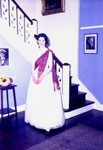 Miss Sarah MacGregor, Bonar Bridge. On the wall to the right is the portrait of Dr Gordon Bottomley (see 30186c). ~ 