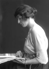 Woman reading profile portrait c.1922. #