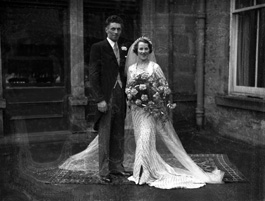 Wedding portrait. Damaged plate. #