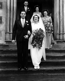 MacFarquhar wedding outside St. Columba High Church, Inverness. 