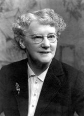 Alice Grant in 1957. She was a member of the Inverness Royal Academy staff from 1915 to 1956, becoming head of the Primary School, until it started to be phased out from 1956. She died 30.07.1957. (Courtesy Inverness Royal Academy Archive IRAA_040).