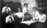 Robina Fraser (third left) and Gordon Castle staff, Fochabers. Submitted by Catherine Cowing. 