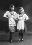 E. Sibell Fraser and her sister May Fraser in Irish dance costume. Fraser-Watts Collection.