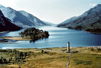 Loch Shiel and Glenfinnan monument. (Courtesy James S Nairn Colour Collection). ~ *