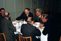 Rotary Club dinner. At far left is Northy Gray, second right is Jack Conon. (Courtesy James S Nairn Colour Collection) ~