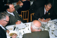 Rotary Club dinner. At far left is James S Nairn, second left is William Henderson. (Courtesy James S Nairn Colour Collection) ~