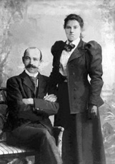 Grace Ann Macleay and her brother Alick Macleay, of Arpafeelie. They later lived with their parents Duncan Macleay and Jessie (nee Paterson) in the Strach at Craigton, North Kessock. Grace married Willie Paterson in 1900 and died in June 1965. (See mp002). Submitted by Margaret Paterson. (AP/H-0264)