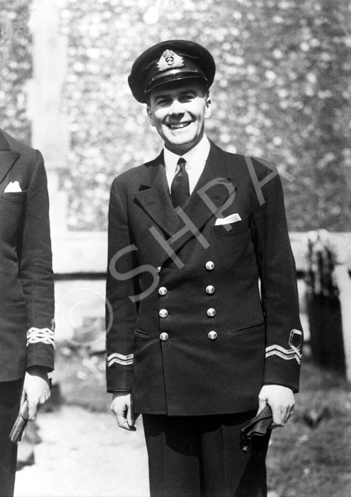 Dr Macleod. Copy. July 1946. A lieutenant in naval uniform. Royal Naval Volunteers Reserve on the cuff.