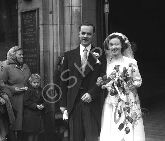 Lunn bridal, outside the Methodist Church.  