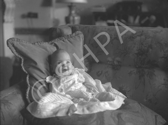 Baby on sofa, inscription 'Aldourie.' (Aldourie was the home of the Fraser-Tytler family). #