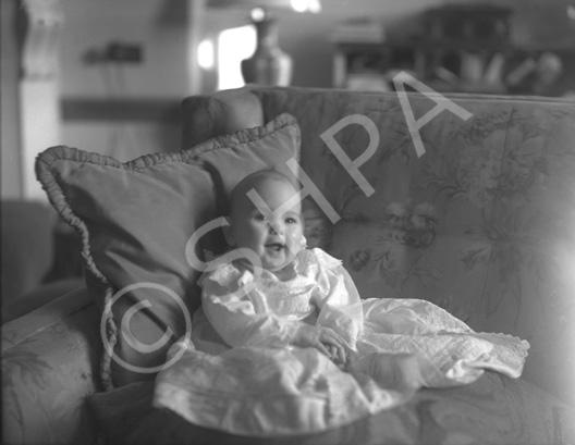 Baby on sofa, inscription 'Aldourie.' (Aldourie was the home of the Fraser-Tytler family). #