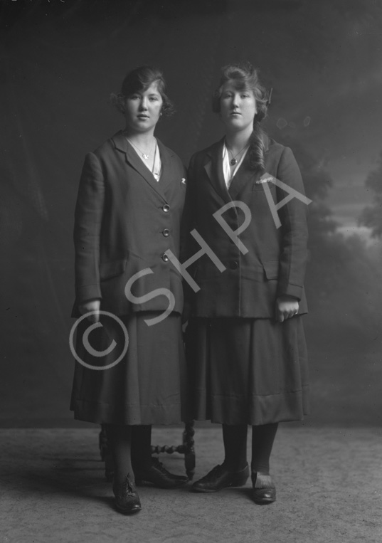Miss Edina 'Dina' Fraser (right), and friend or sister, Glenmoriston House, Ness Bank, Inverness.      