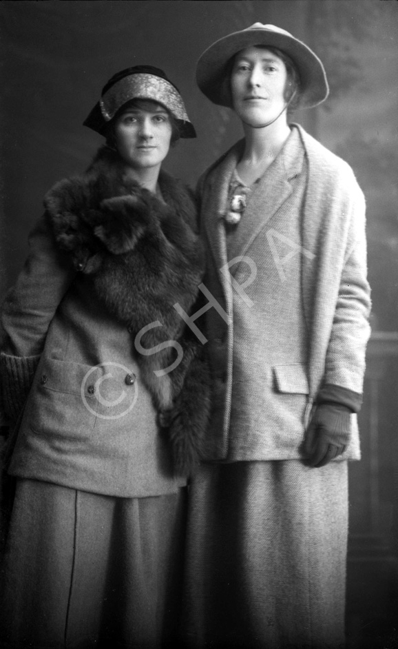 Miss Munro, The Lodge, Cromarty (on right), with Miss Bain. 