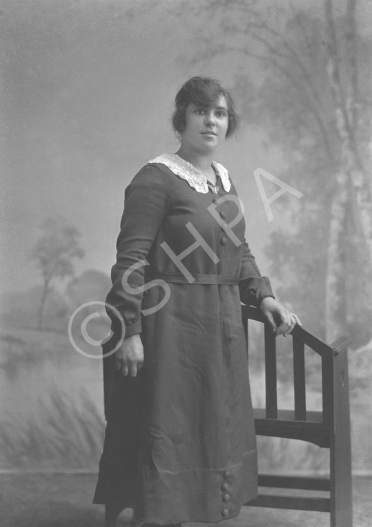 Miss Lowbridge, Drumnadrochit c.1923. Uncertain of identity. Lowbridge is the name on the envelope but photo A shows another girl, and photo C shows them both together. Either could be Lowbridge.     