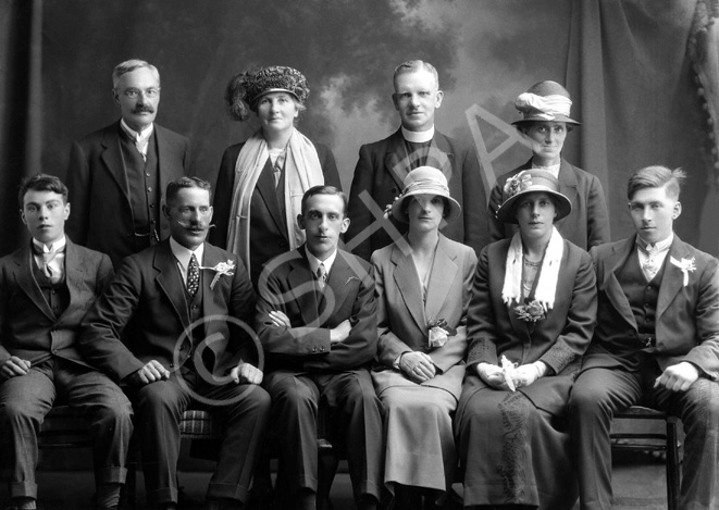 Mrs Harrold, Jamestown, Wick. The couple in the centre are Mr & Mrs Farquhar. (See image 24852). 