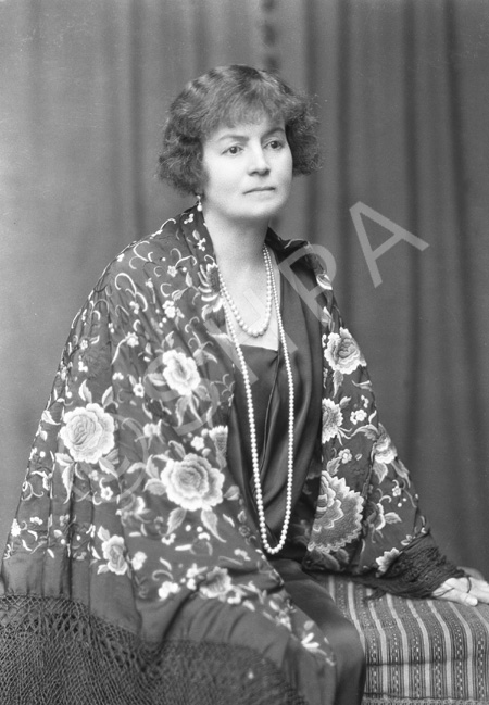 Mrs Ethel Elford, Rosehaugh House, circa September 1925. Ethel Elford was the sister of Lilian Fletcher of Rosehaugh. Married to Colonel Elford.