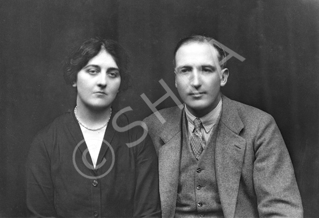 Miss Mary Philomena Constable Maxwell, Farlie House, Beauly - with her fiance Major Anthony Buxton DSO. Buxton was born in Epping Forest, Essex 1st September 1882 and died late August 1970 aged 88. Mary was born near Beauly, Inverness on 25/12/???? They married at Beauly R.C Church in February 1926. She died in March 1953.