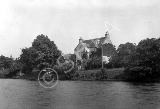 Island Bank House, home of James and Muriel Sime, on the banks of the River Ness.* 