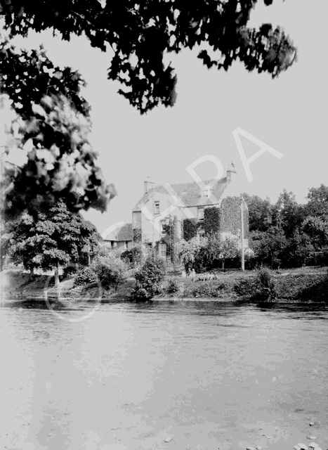 Island Bank House, home of James and Muriel Sime, on the banks of the River Ness. Damaged plate.*