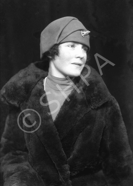 Woman portrait in hat and fur coat. #