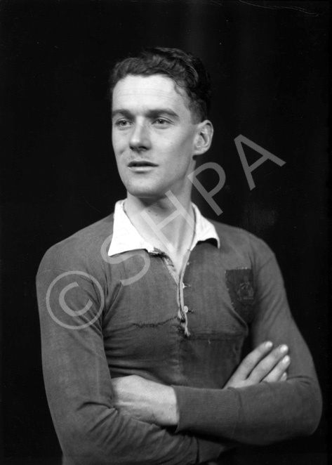 Portrait. The badge on the sports shirt shows a cat and a stag's head. #