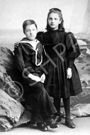 Francis James Chalmers (1881-1956) with his twin sister Margaret Charlotte (1881-1929). Original photograph taken by E. Dann and Son of Brighton, Redhill. Frank Chalmers later married Constance Paterson (1902-1975) of Inverness in 1936, the daughter of famous photographer Andrew Paterson (1877-1948). See also 230a.