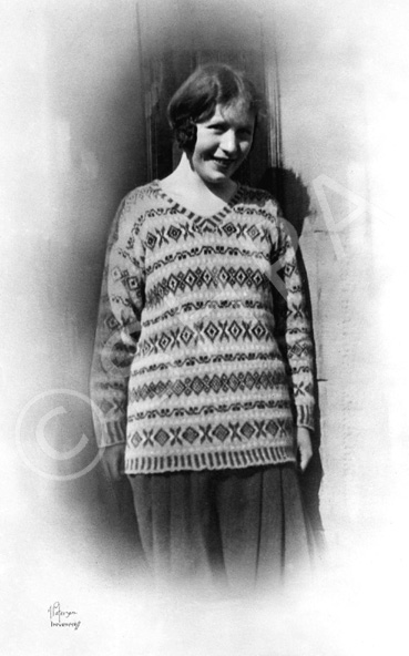 Woman wearing Fair Isle jersey, March 1931. # 