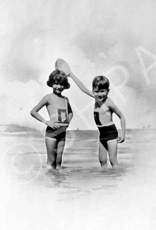 Series of images dating from September 1932 where the children are deep-etched from photographs and inserted into new illustrated backgrounds. #