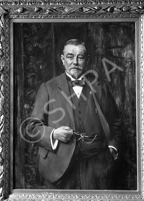 Unidentified male painted portrait in frame.# 