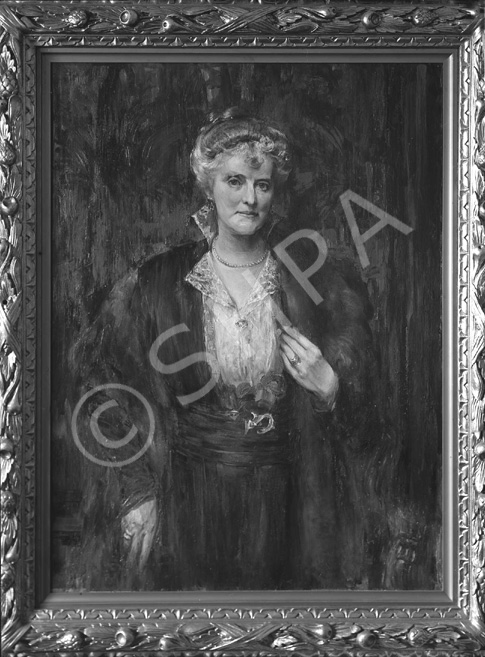 Unidentified female painted portrait in frame.# 