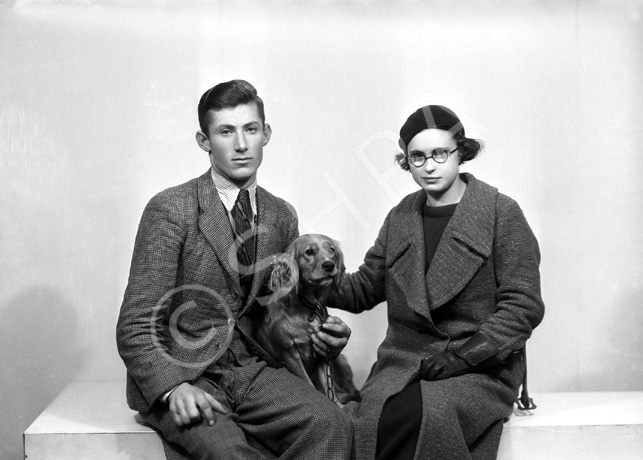 Portrait. Couple and pet dog. #