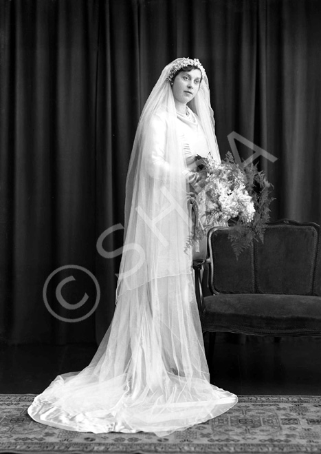 Mrs Chalmers bridal. Constance Paterson (1902-1975) married Francis James Chalmers (1881-1956) in 1936. She was the daughter of famous photographer Andrew Paterson (1877-1948).  